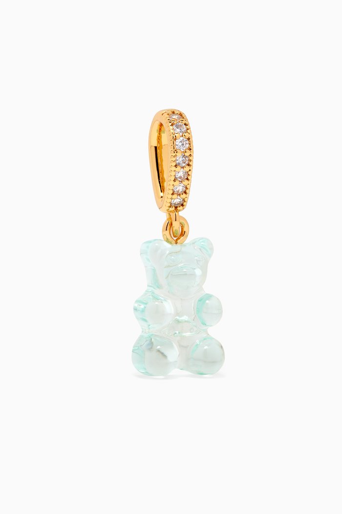 

Nostalgia Bear Pendant in 18kt Gold Plating & Resin, Blue