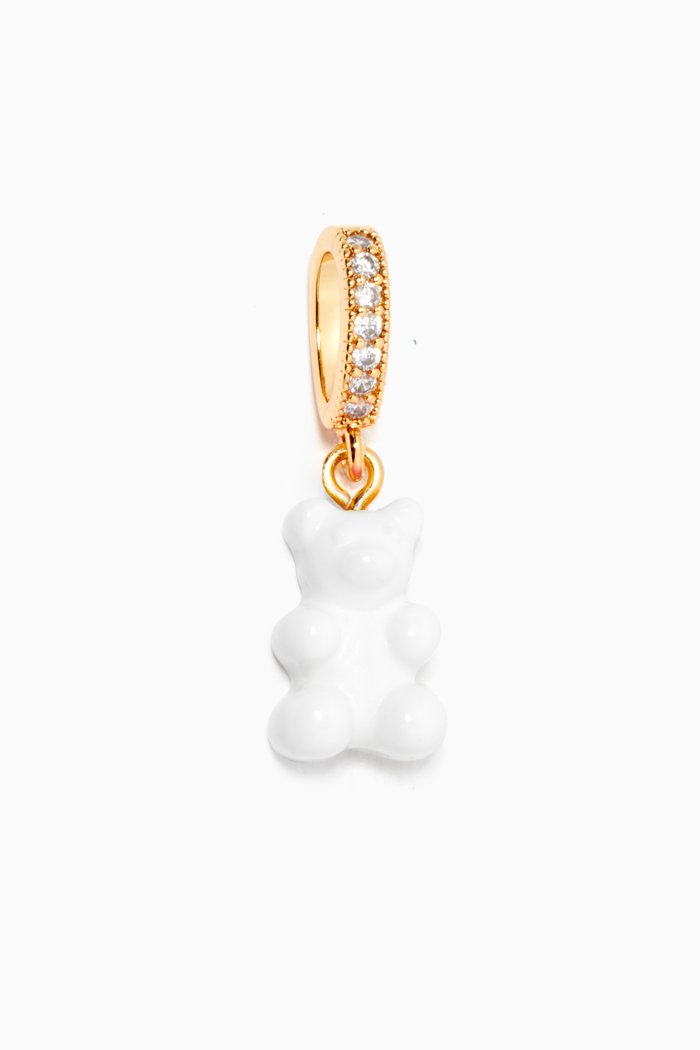 

Nostalgia Bear Pendant in 18kt Gold Plating & Resin, White