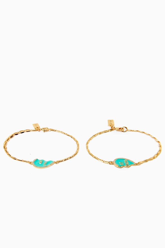 

Best Friend Bracelet in 18kt Gold Plating, Set of 2, Blue