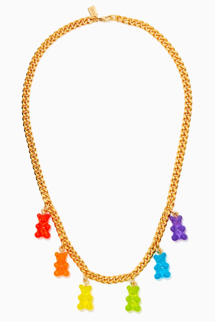 

Juan Chain Necklace with Bear Pendants in 18kt Gold Plating, Multicolour