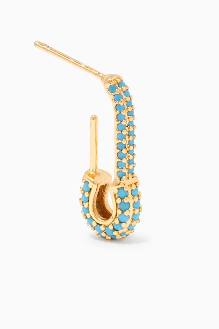 

Pin Up Single Earring in 18kt Gold Plating, Blue