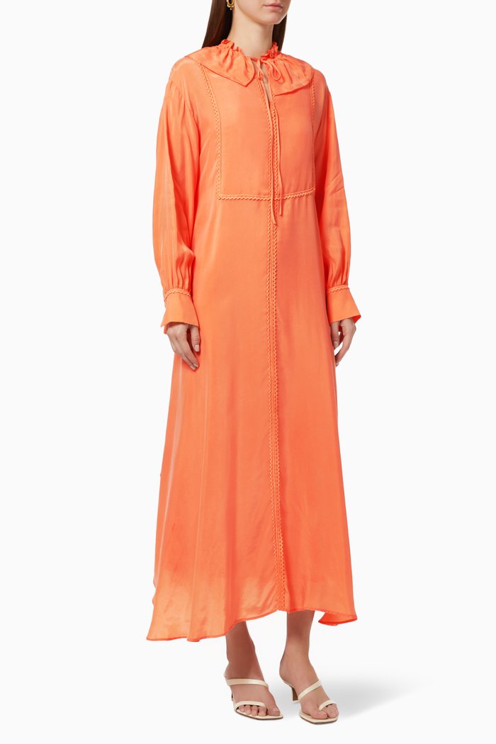 

Ruffle Collar Dress, Orange