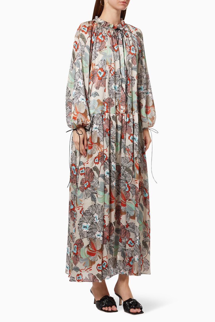 

Floral Puff Sleeve Dress, Multicolour
