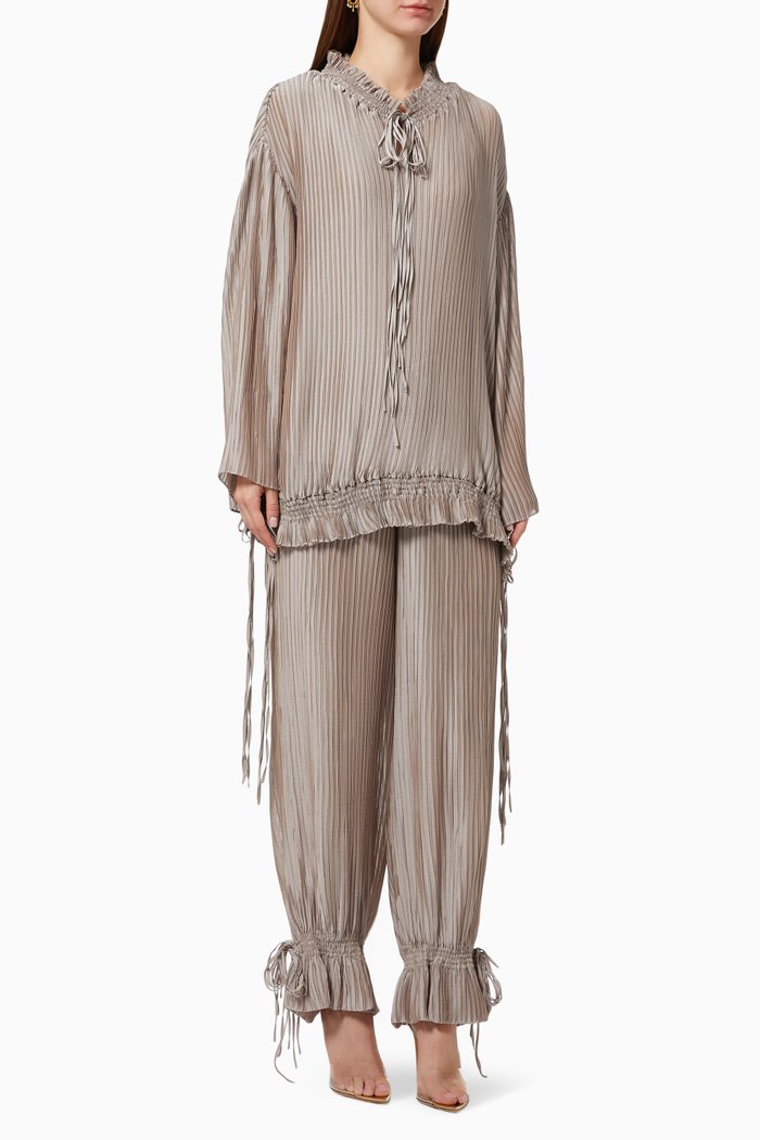 

Pleated Frill Tunic, Grey