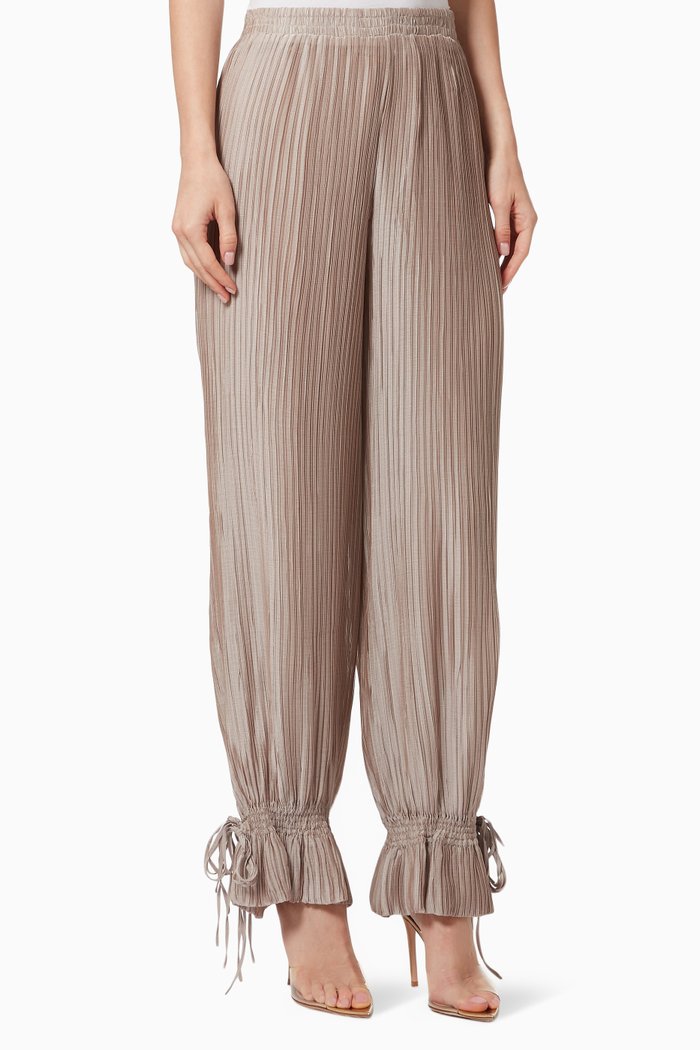 

Gathered Pleated Pants, Grey
