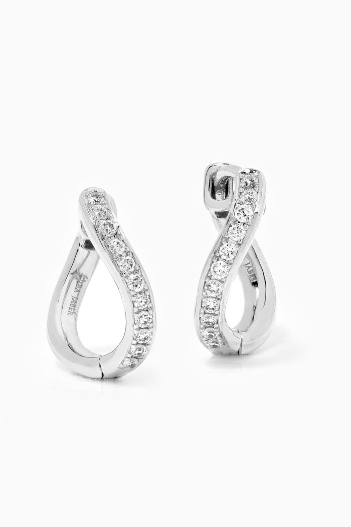 

Mini Infinity Hoops in 18kt White Gold
