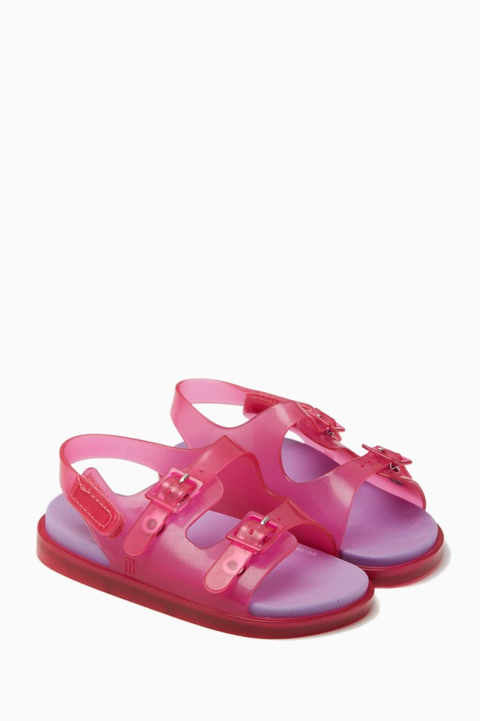 

Wide Sandals in Rubber, Pink