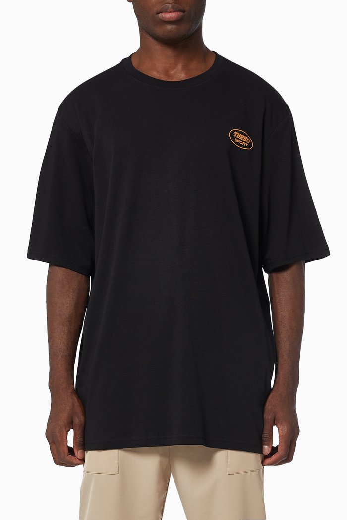 

Short Sleeve Oversized T-shirt 008 in Cotton Jersey, Black