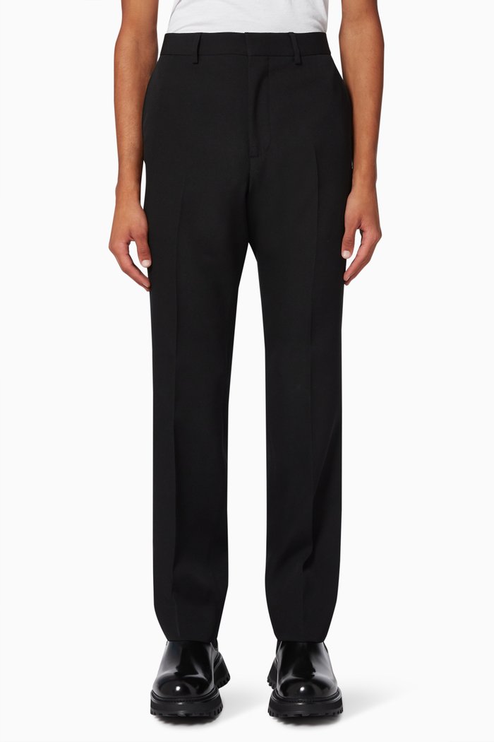 

Tailored Trousers in Grain de Poudre Wool, Black