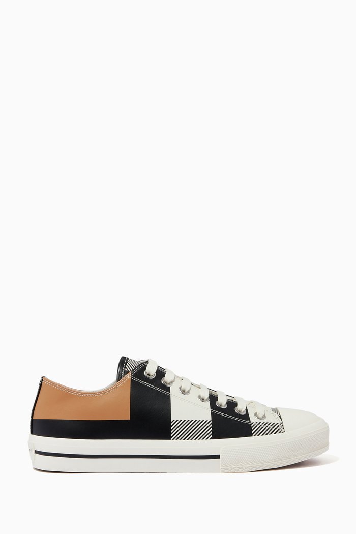 

Sneakers in Check Print Leather, Multicolour