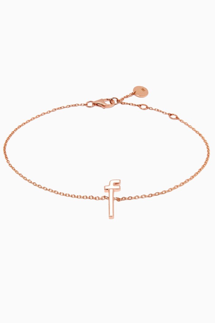

"A" Letter Bracelet with Enamel in 18kt Rose Gold