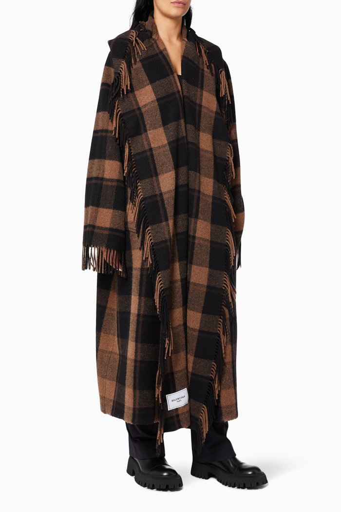 

Blanket Coat in Technical Wool, Brown