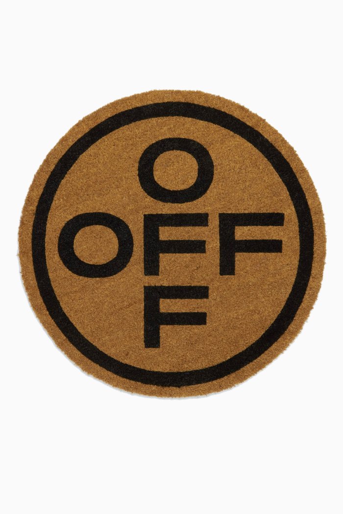 

“OFF” Circular Doormat in Coconut Fibre, Brown