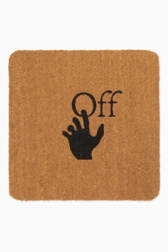 

Hand Logo Square Doormat in Coconut Fibre, Brown