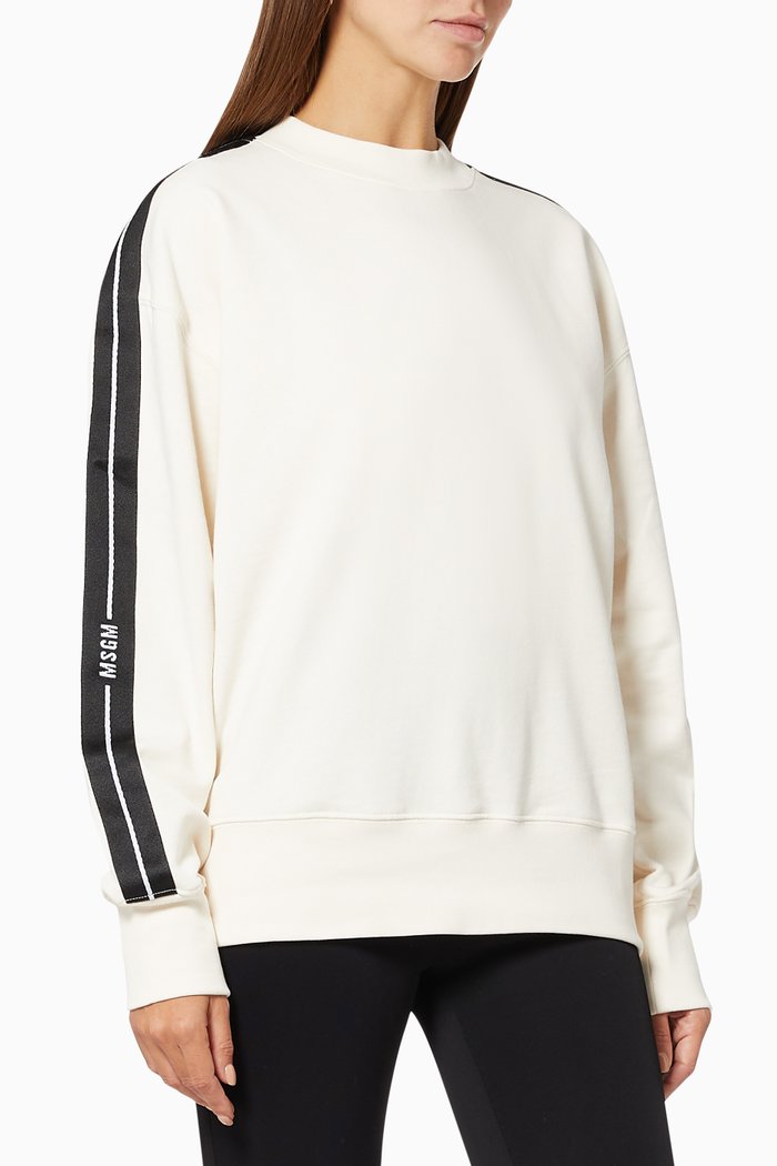 

Logo Tape Sweatshirt in Cotton Terry, Neutral