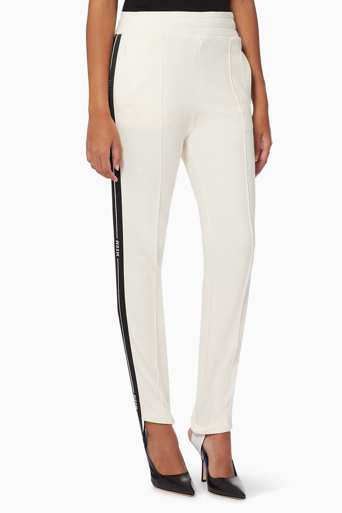 

Logo Tape Sweatpants in Cotton Fleece, Neutral