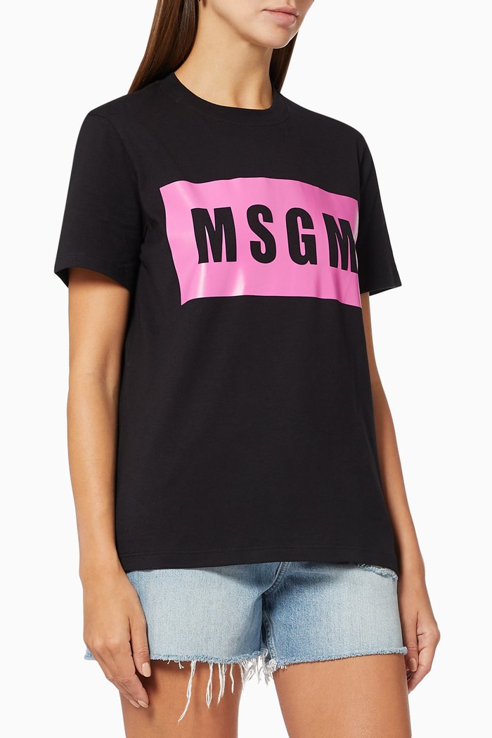 Box Logo T-shirt in Cotton Jersey, Black