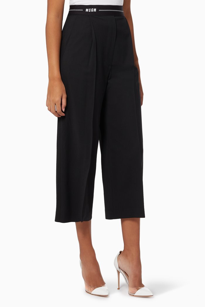 

Culottes in Stretch Viscose Wool, Black