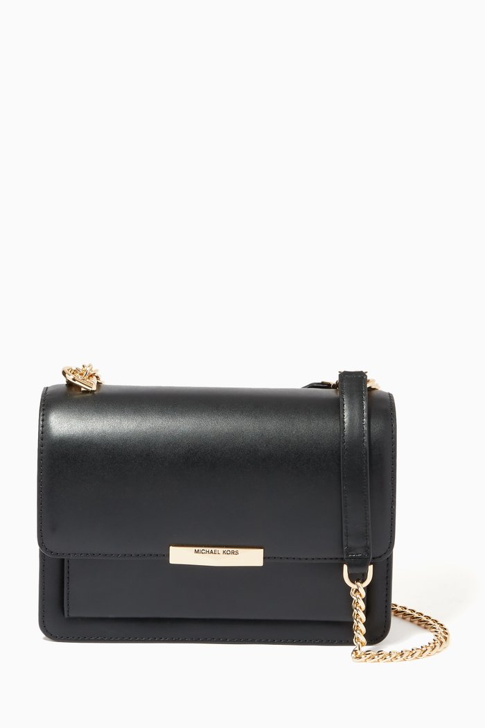 

Large Jade Shoulder Bag in Leather, Black