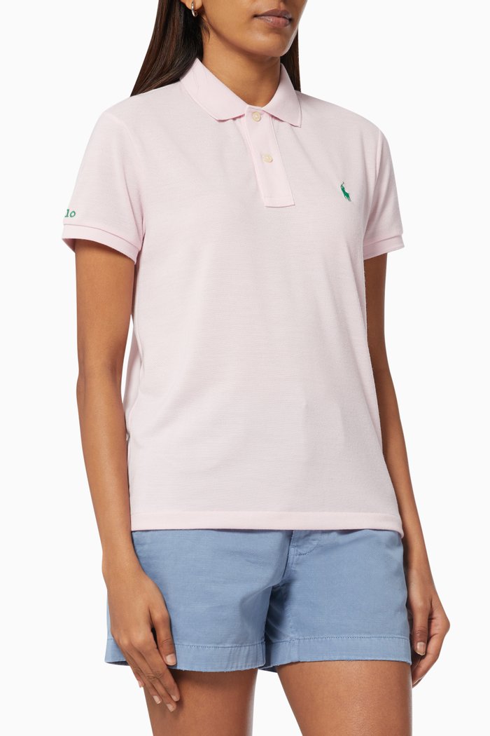 

The Earth Classic Fit Polo T-shirt in Recycled Polyester, Pink