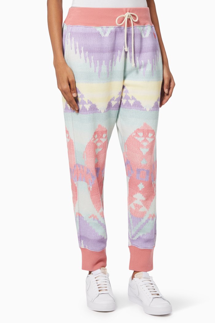 

Southwestern Sweatpants in Cotton Blend Fleece, Multicolour