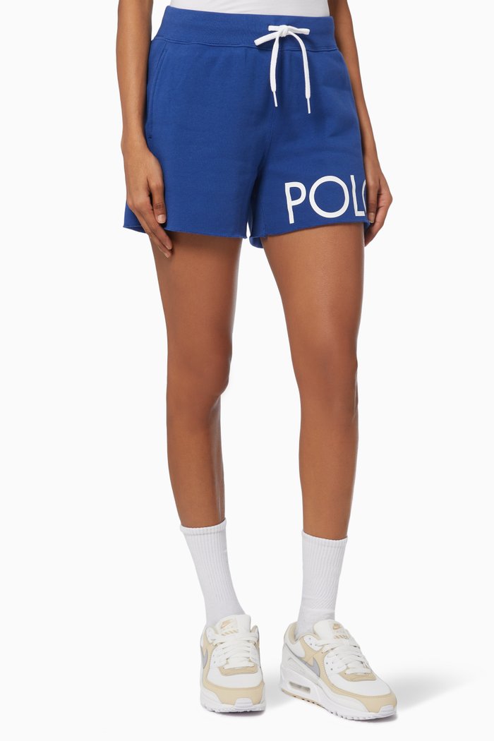

Polo Shorts in Cotton Blend Fleece, Blue
