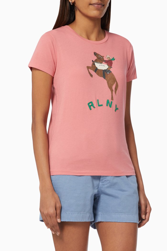 Cowgirl T-shirt in Cotton Jersey, Pink