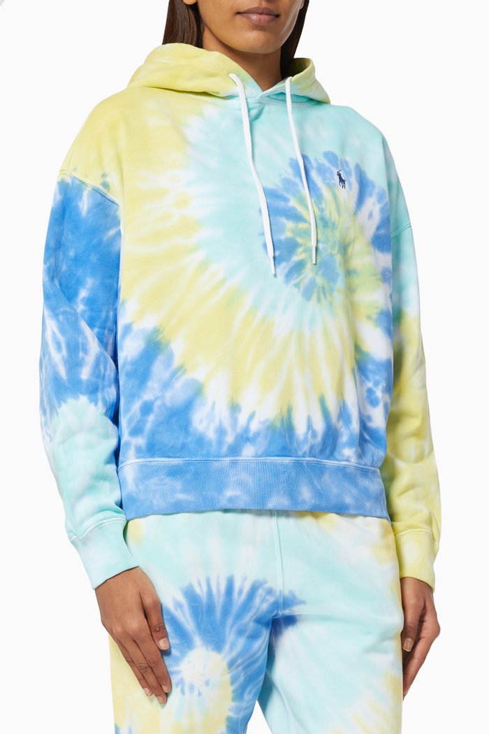 

Spiral Tie Dye Hoodie in French Terry, Neutral