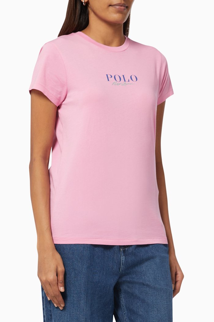 

Polo Logo T-shirt in Cotton Jersey, Pink