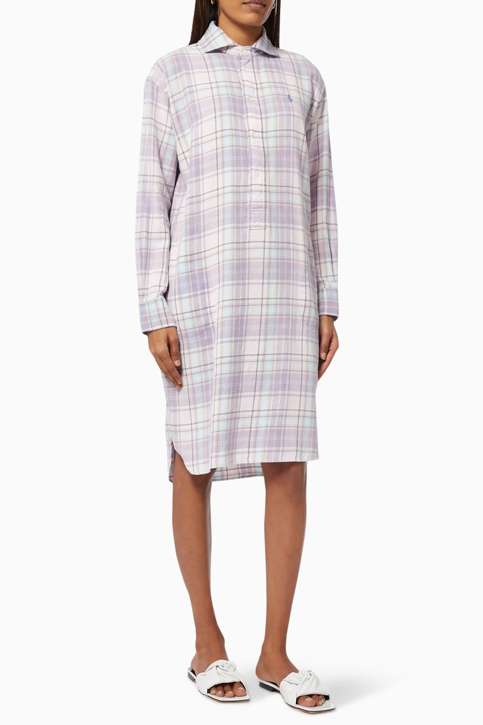 

Plaid Shirtdress in Cotton Twill, Multicolour