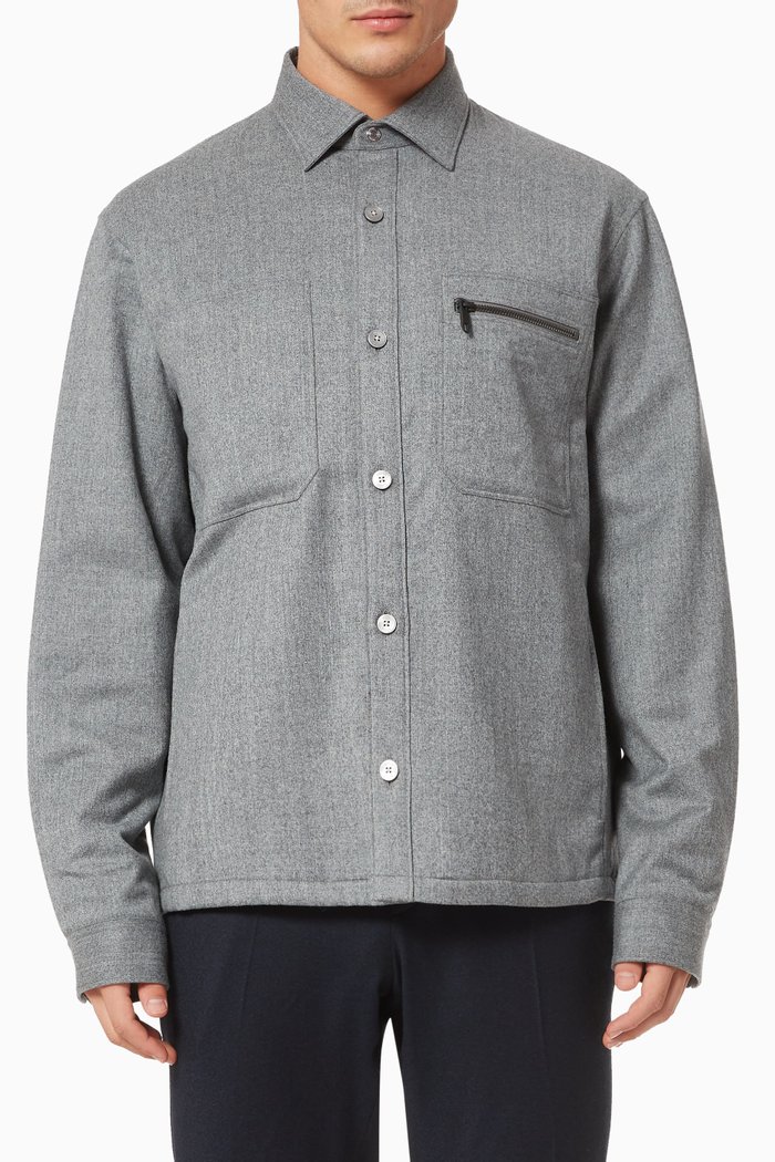 

Techmerino™ Overshirt in Wool, Grey