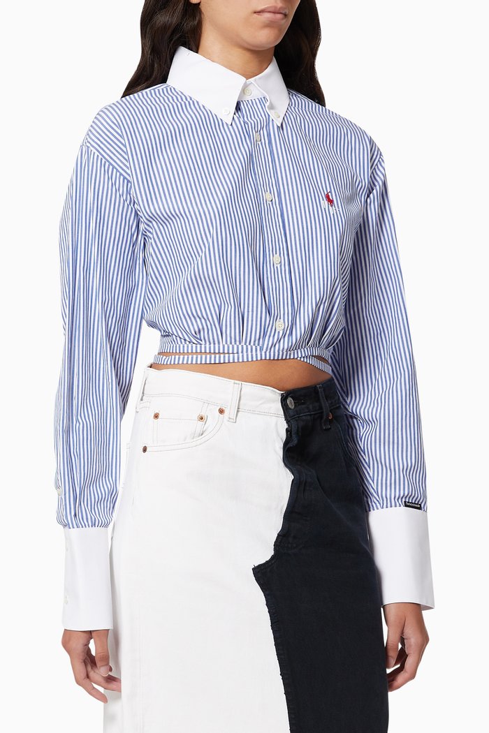 

Shirt Wrap Strings in Cotton, Blue