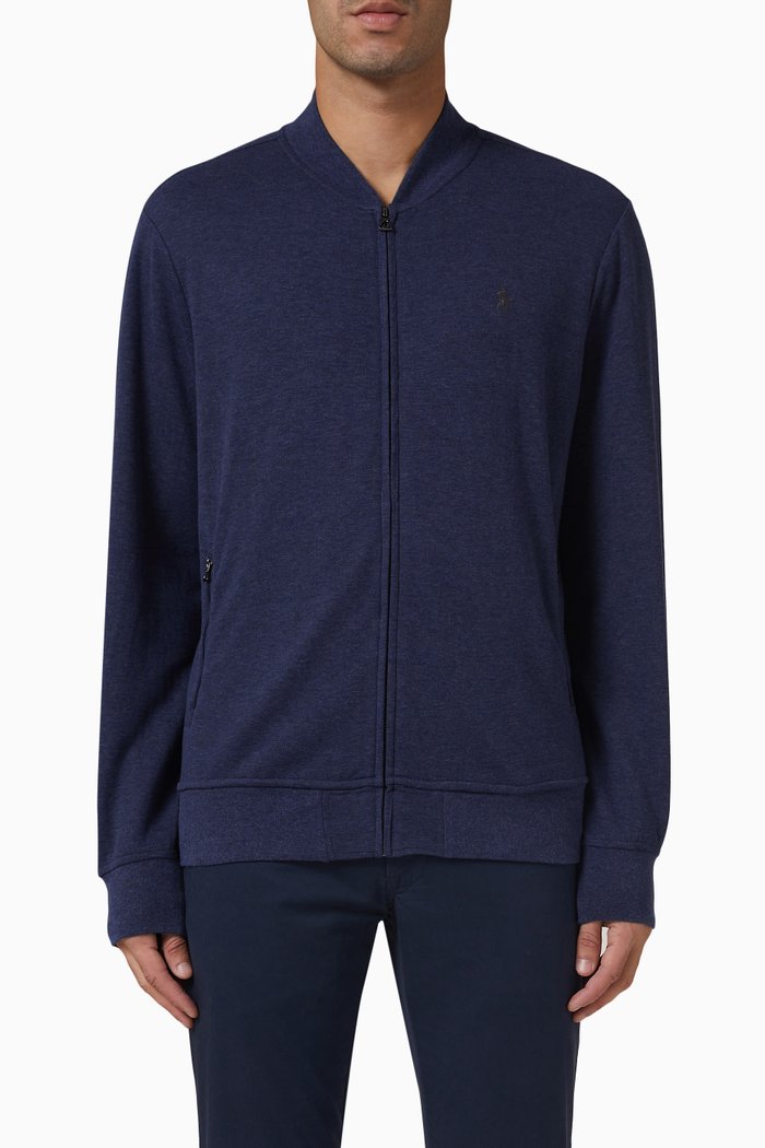 

Bomber Jacket in Cotton Jersey, Blue