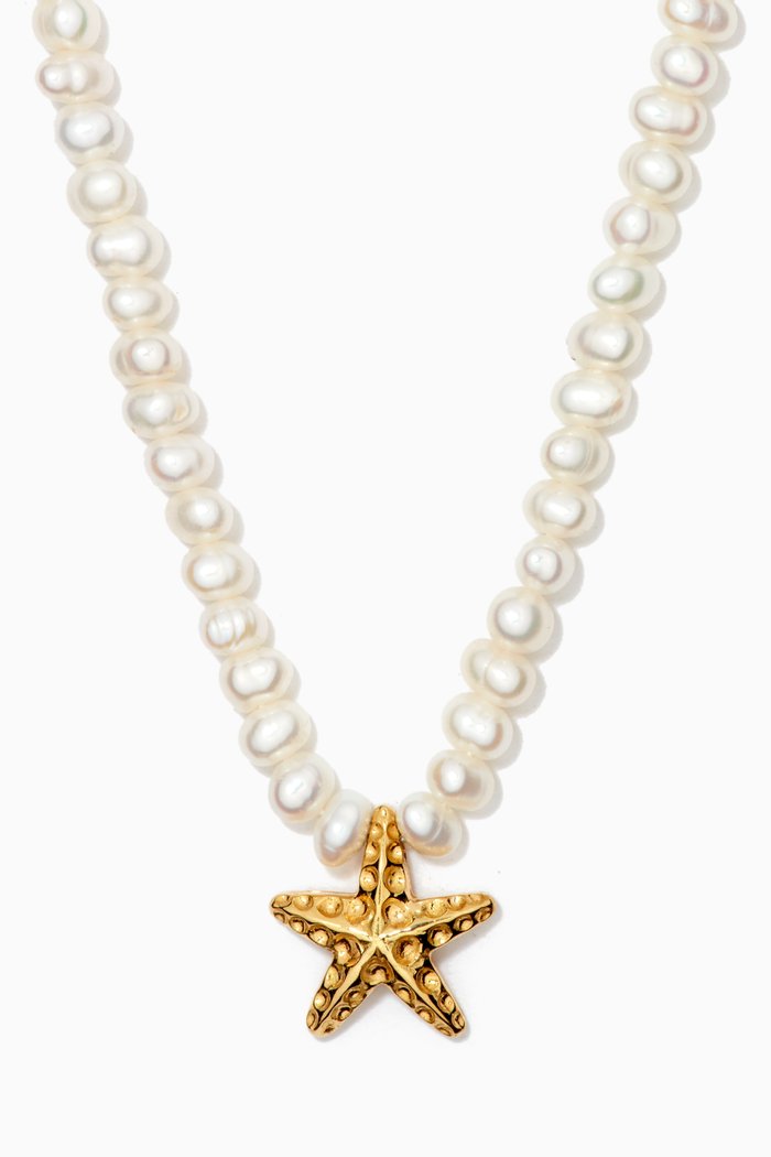 

Starfish Pearl Necklace in 18kt Yellow Gold