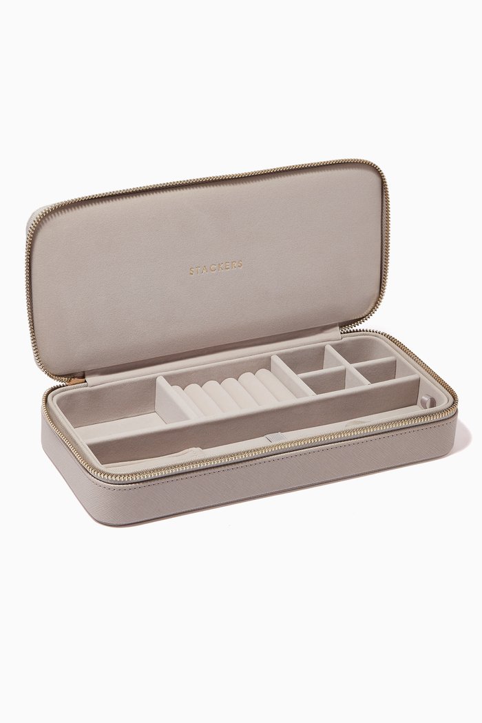 

Supersize Sleek Necklace Jewellery Box in Vegan Leather, Neutral