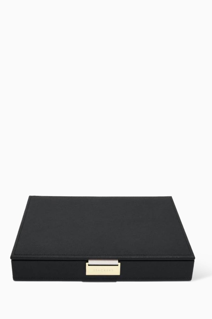 

Classic Jewellery Box Lid in Vegan Leather, Black