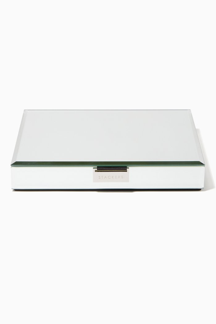 

Medium Jewellery Box Lid in Mirror Glass, Silver