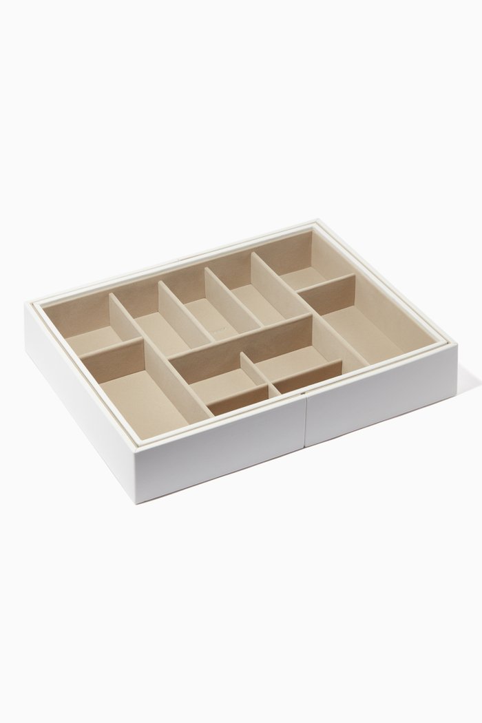 

Supersize In-Drawer Jewellery Slider in Vegan Leather, White