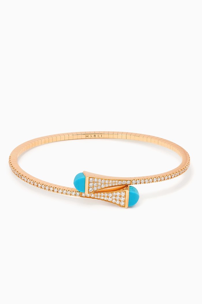 

Cleo Diamond Midi Slip-on Bracelet in 18kt Rose Gold