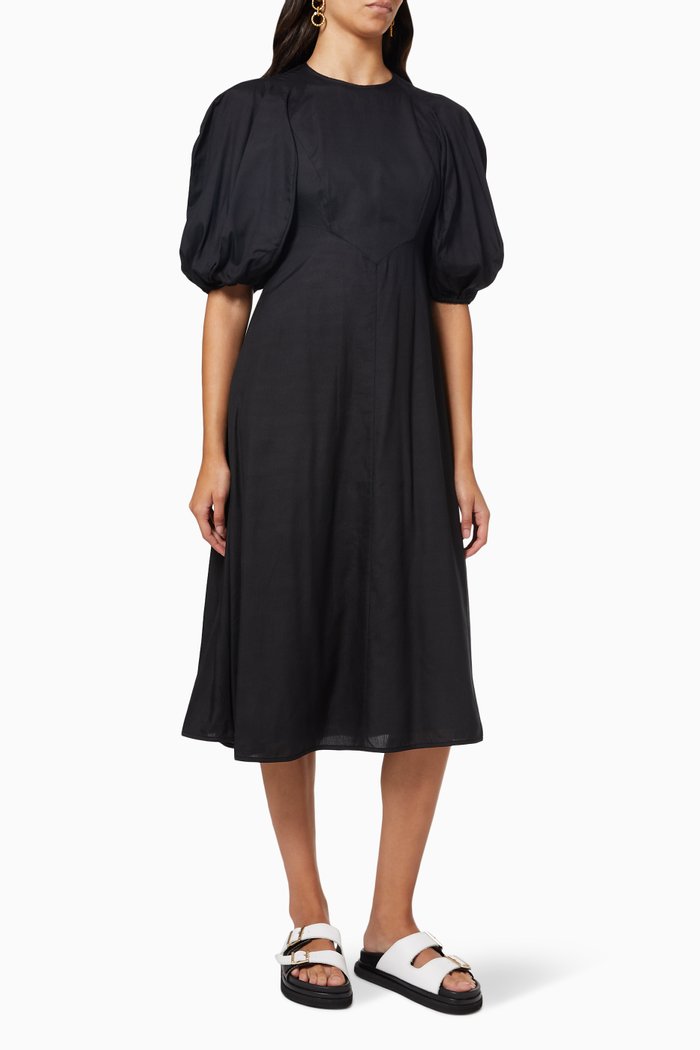 

Day Midi Dress in Silk, Black