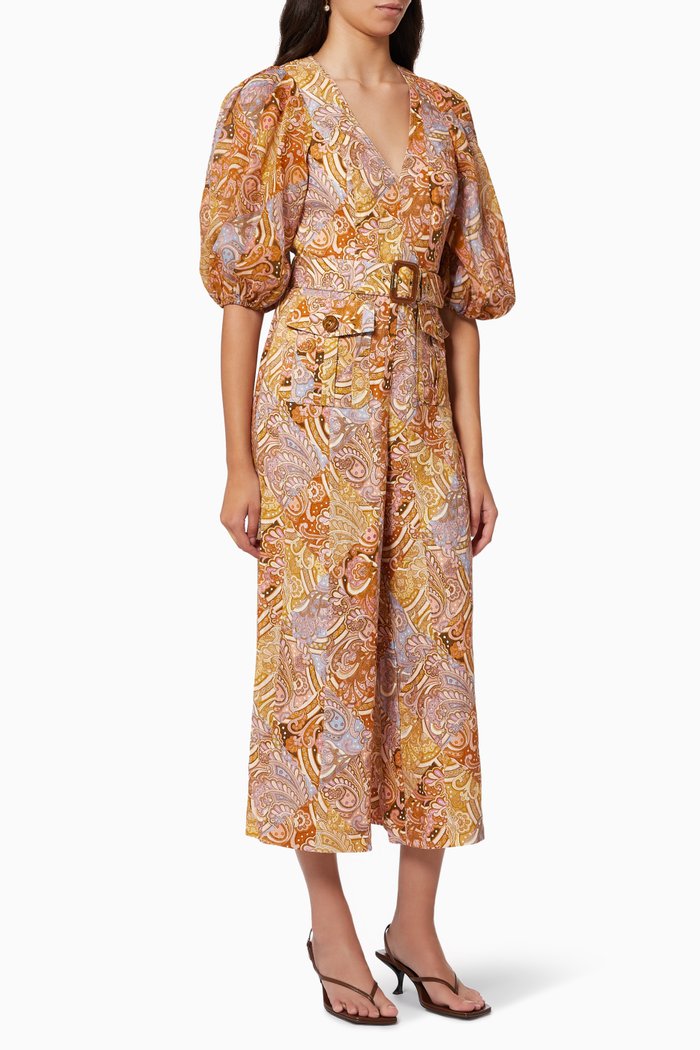 Concert Jumpsuit in Linen, Multicolour