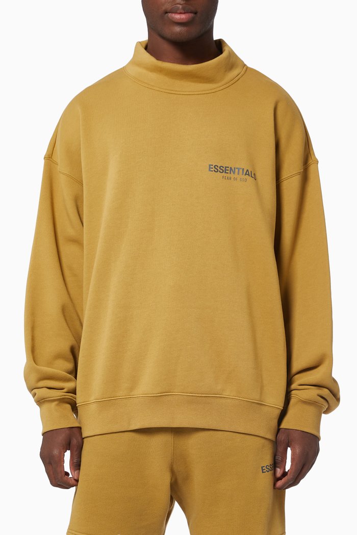 

Mockneck Pullover in Cotton, Brown