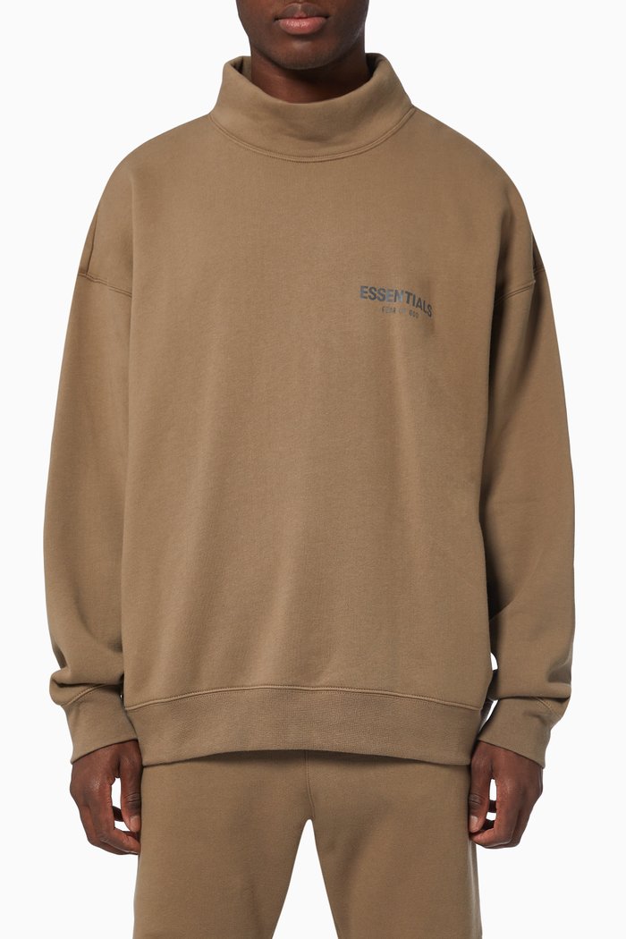 

Mockneck Pullover in Cotton, Grey