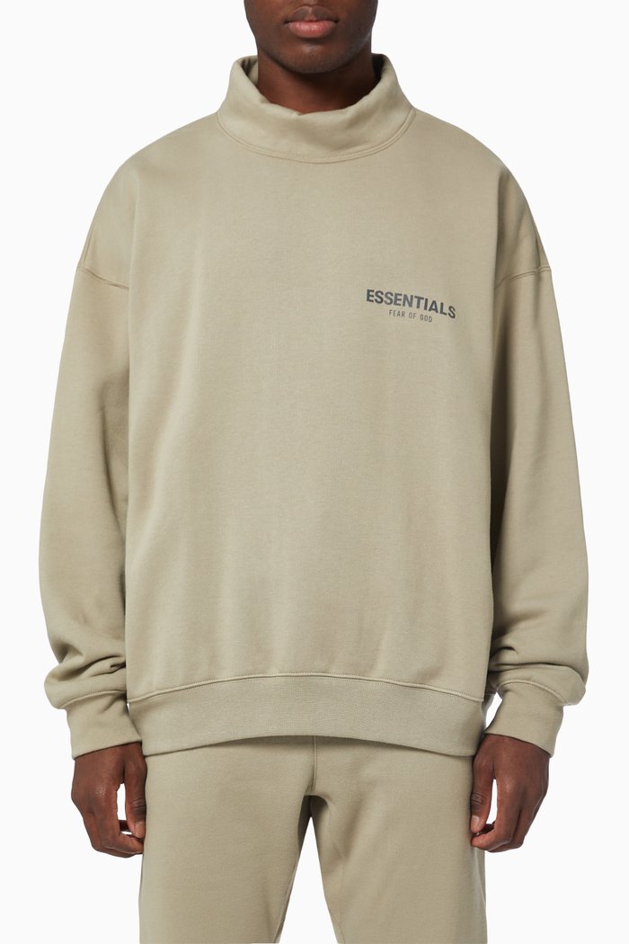 

Mockneck Pullover in Cotton, Green
