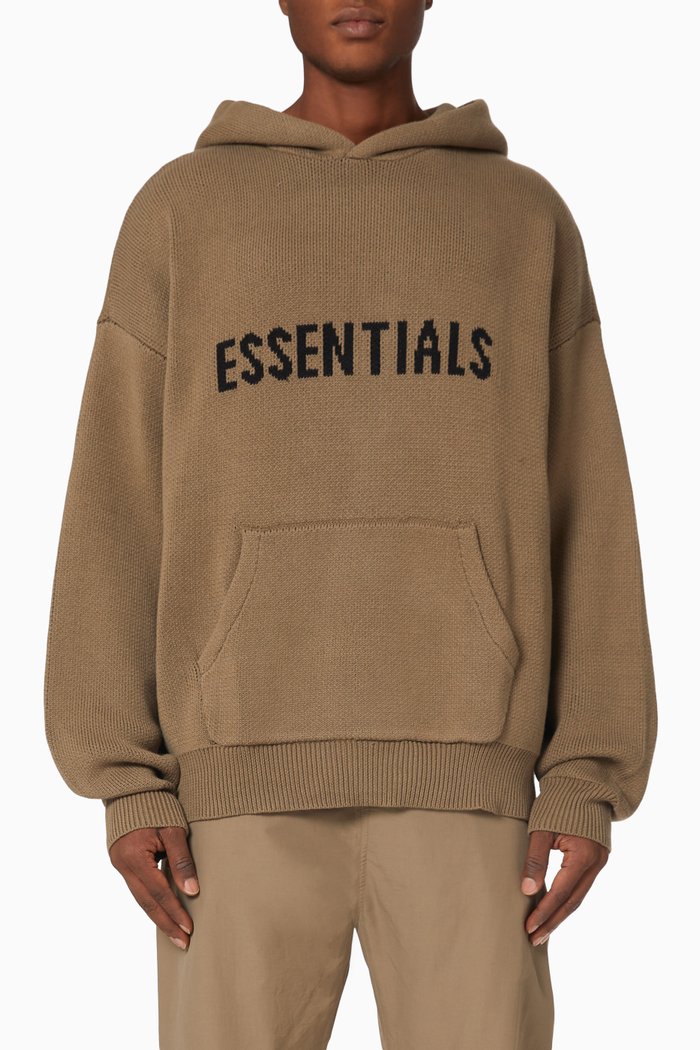 Knit Hooded Pullover, Grey