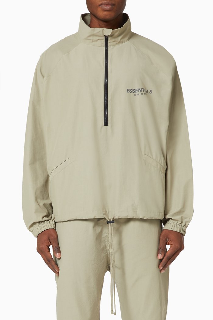 

Half Zip Track Jacket in Cotton, Green