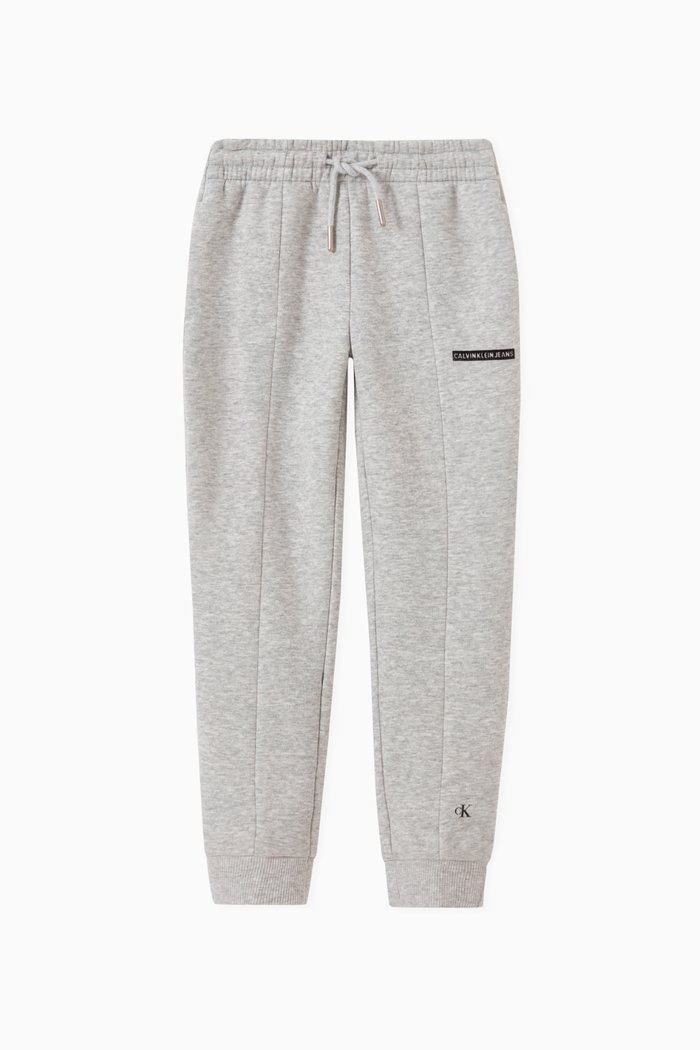 

Slim Jogger Pants in Organic Cotton Blend Fleece, Grey