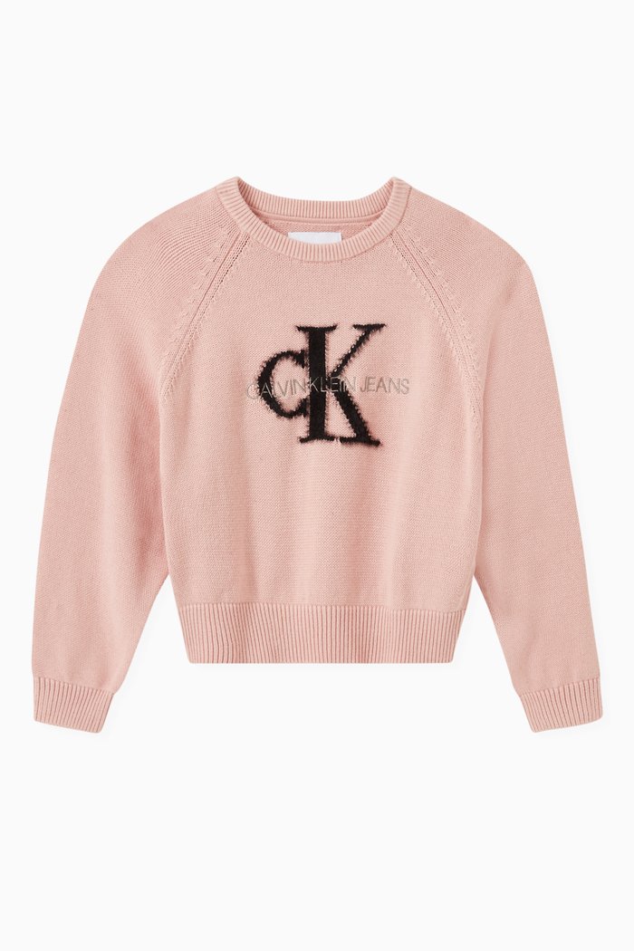 

Monogram Sweater in Knit, Pink