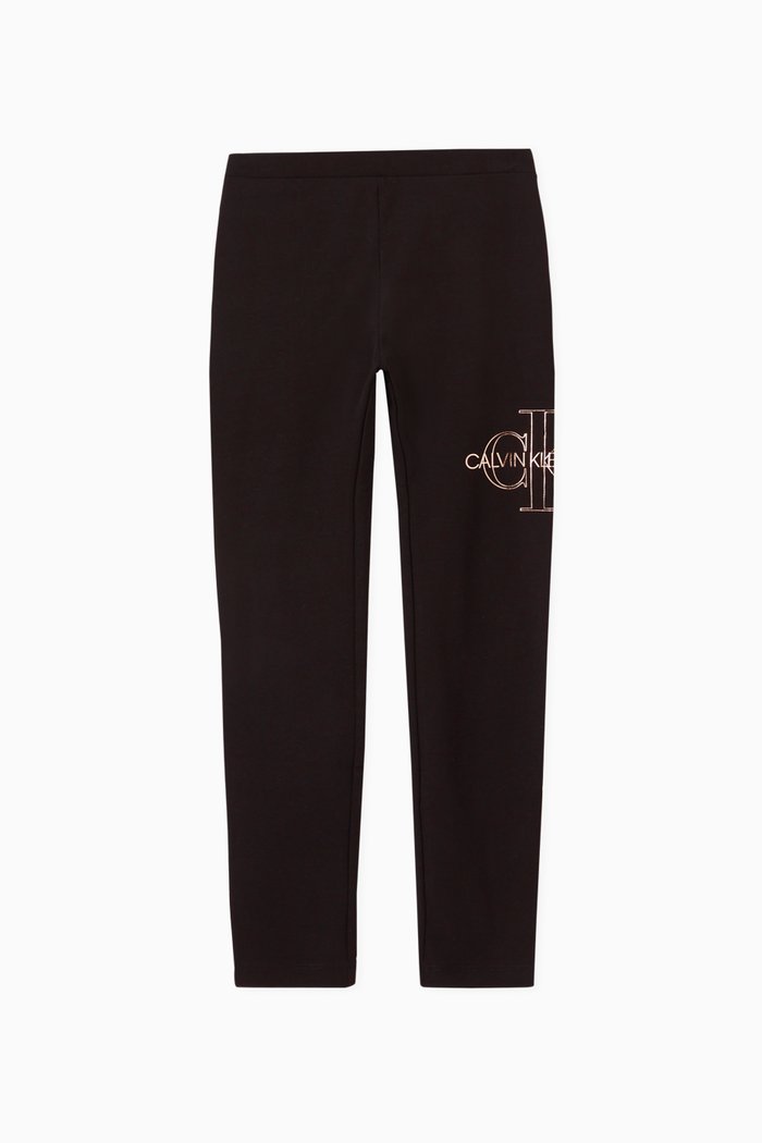 

Monogram Leggings in Organic Cotton Stretch Jersey, Black