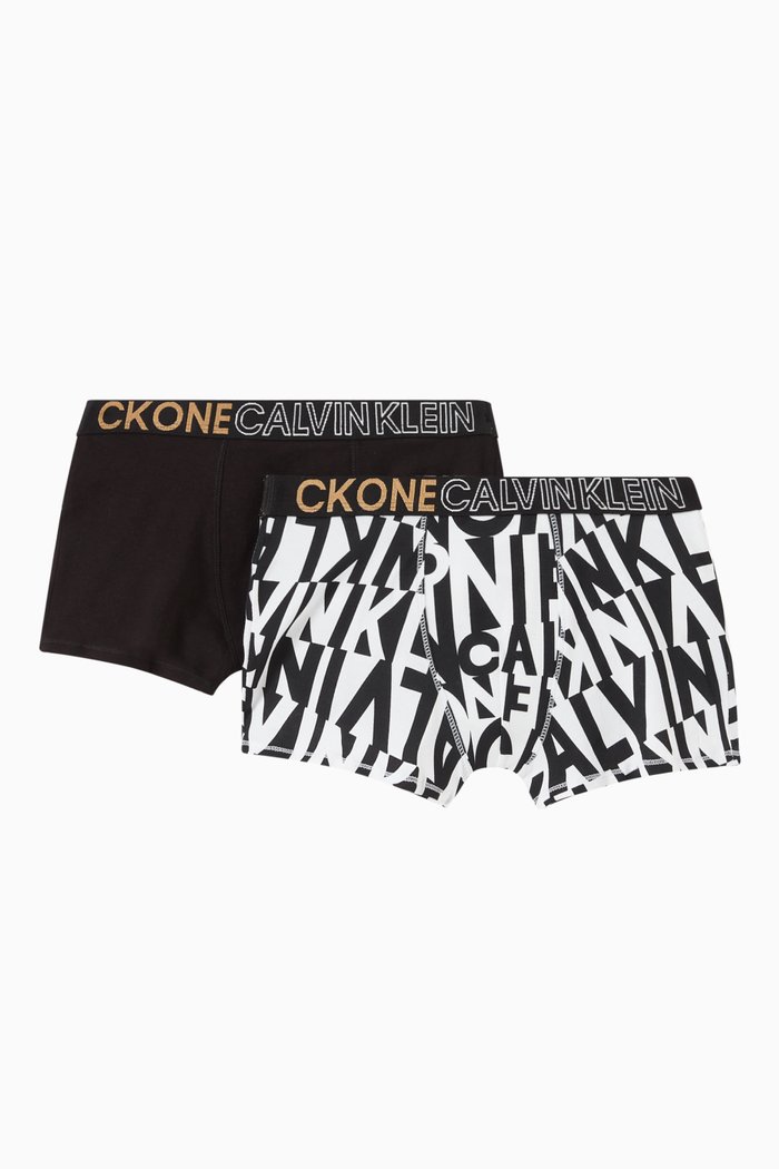

Logo Trunks in Stretch Organic Cotton, Set of 2, Multicolour